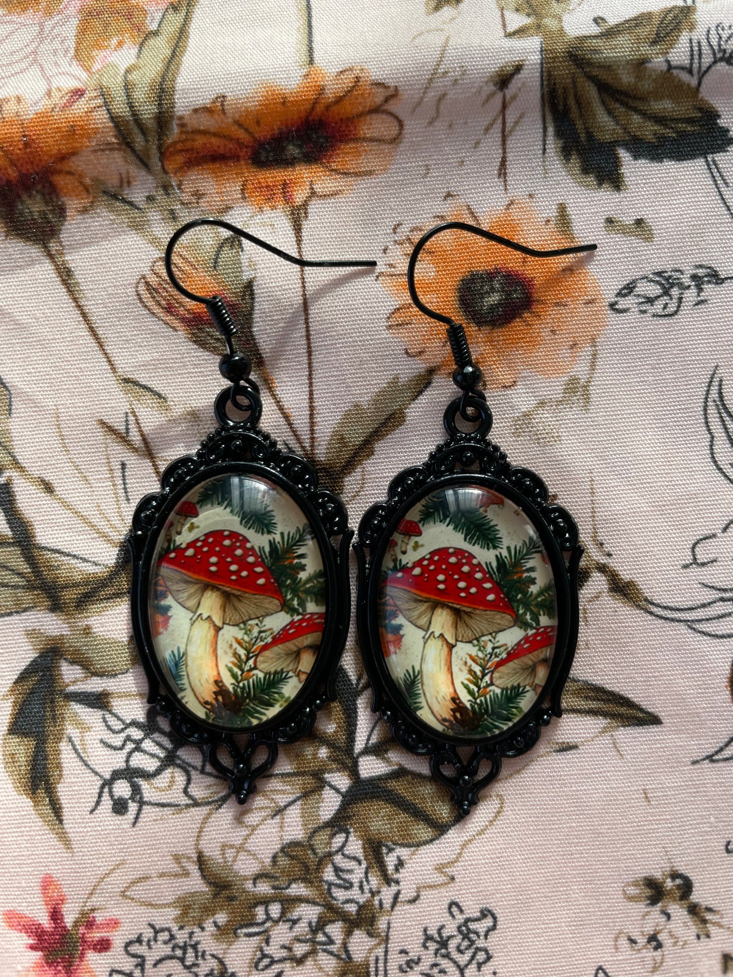 Mushroom and Foliage Earrings