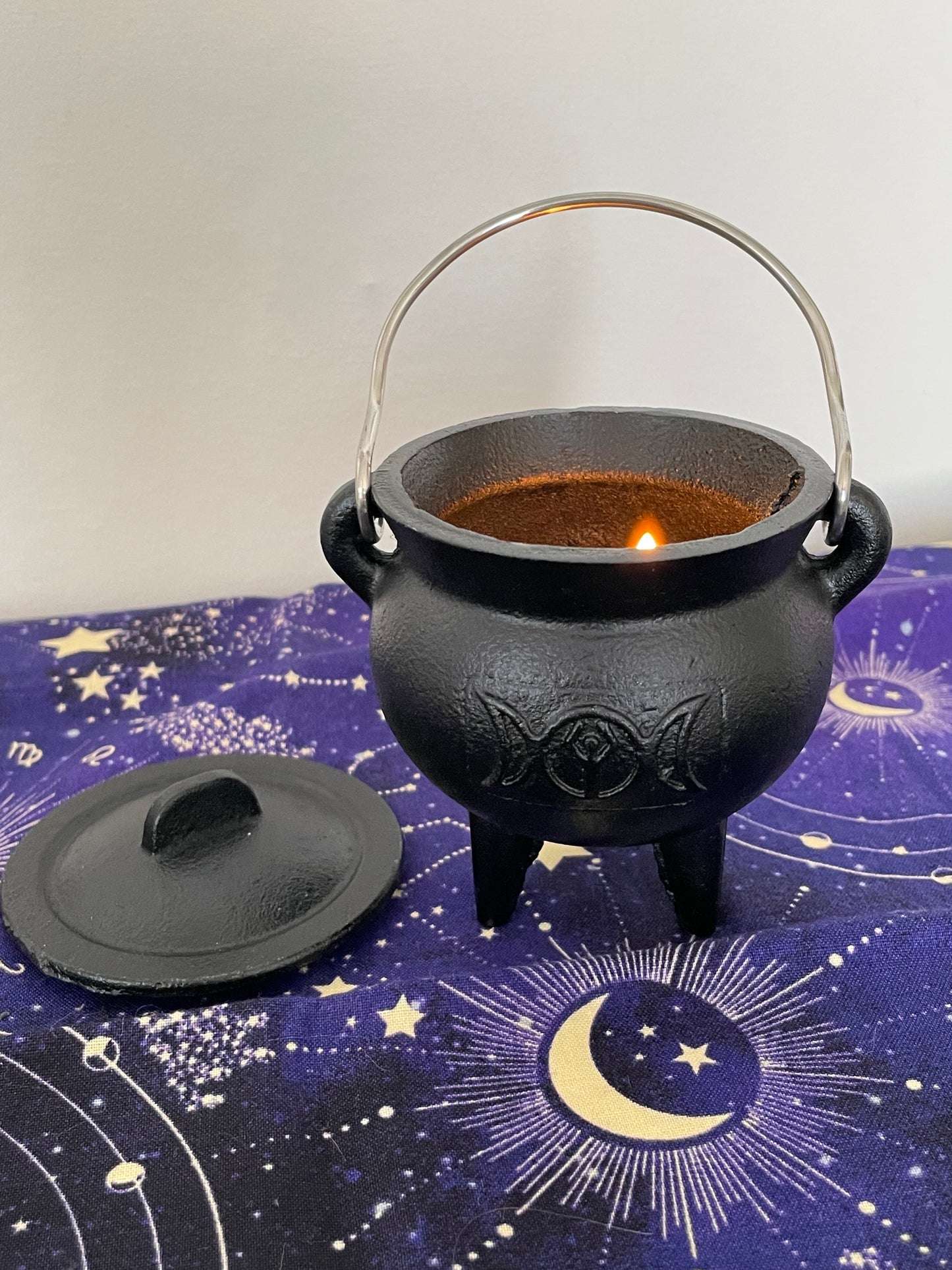 Cast Iron Cauldron- Triple Goddess Design