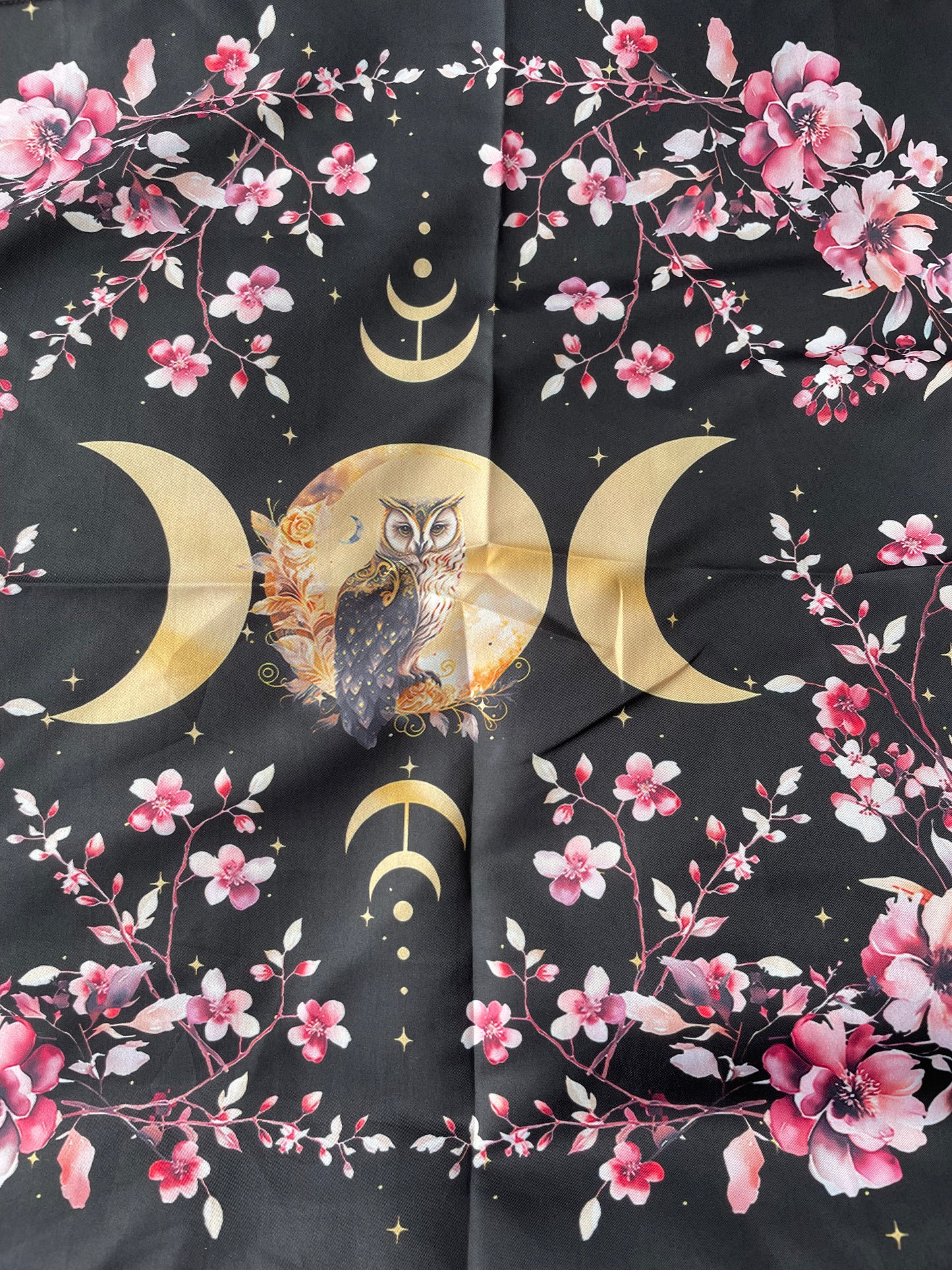Altar Cloth - Owl and Triple Moon Design