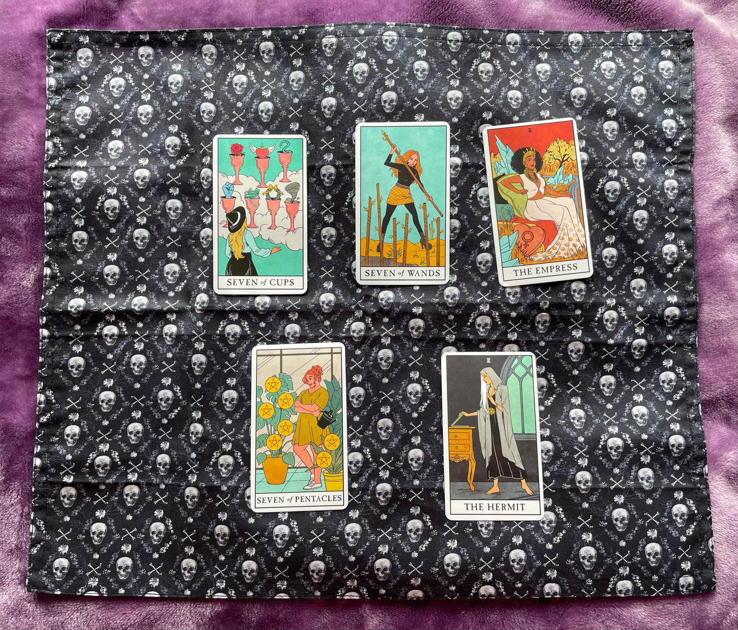 Tarot Spread Mat - Skulls