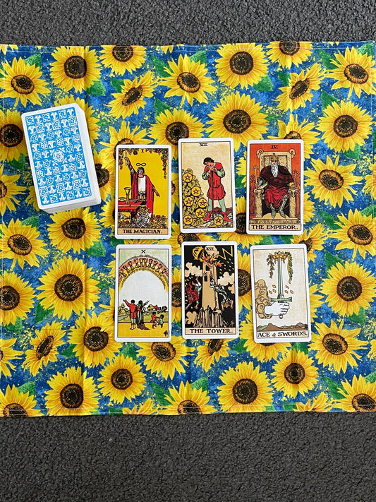 Tarot Spread Mat: Sunflowers
