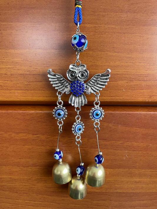 Witches Bells with Owl and Evil Eye Charms