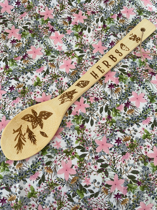 Kitchen Witch Wooden Spoon - Herbs