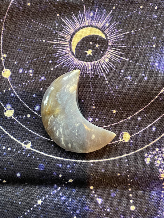 Purple Chalcedony Moon Crystal