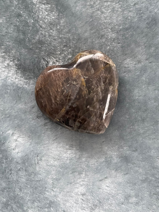 Black Moonstone Crystal Heart