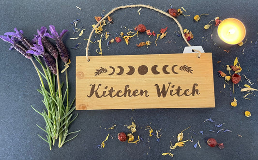 Kitchen Witch Engraved Hanging Sign