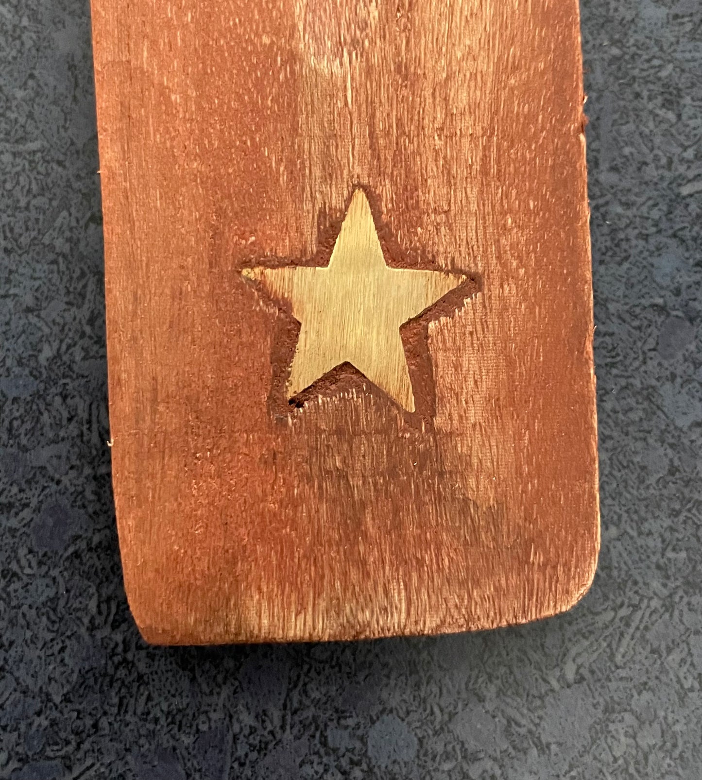 Basic Wooden Incense Burner With Inlay - Star